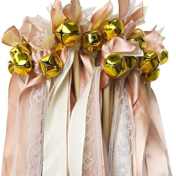 New Set of 50 Champagne and Lace Ribbon Wands - Picture 2 of 3